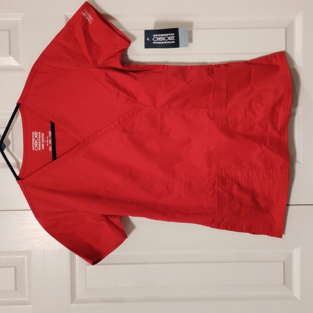 Cherokee Core Stretch scrub set. Cardinal Red.